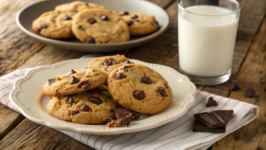 Delicious cookies made without brown sugar, featuring melted chocolate chips