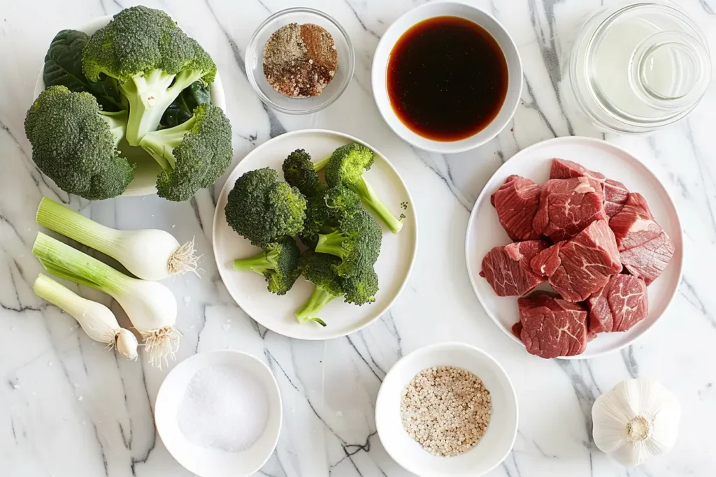 Ingredients for the Beef and Broccoli Panda Express Recipe