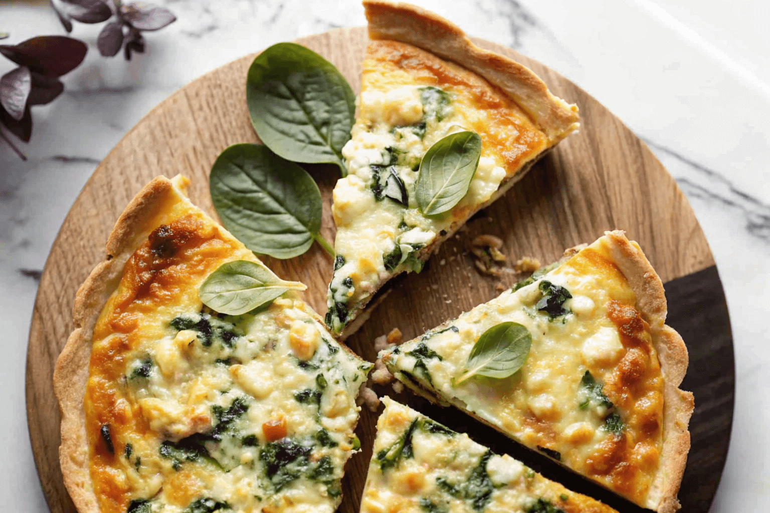 tortilla quiche with creamy cheese filling